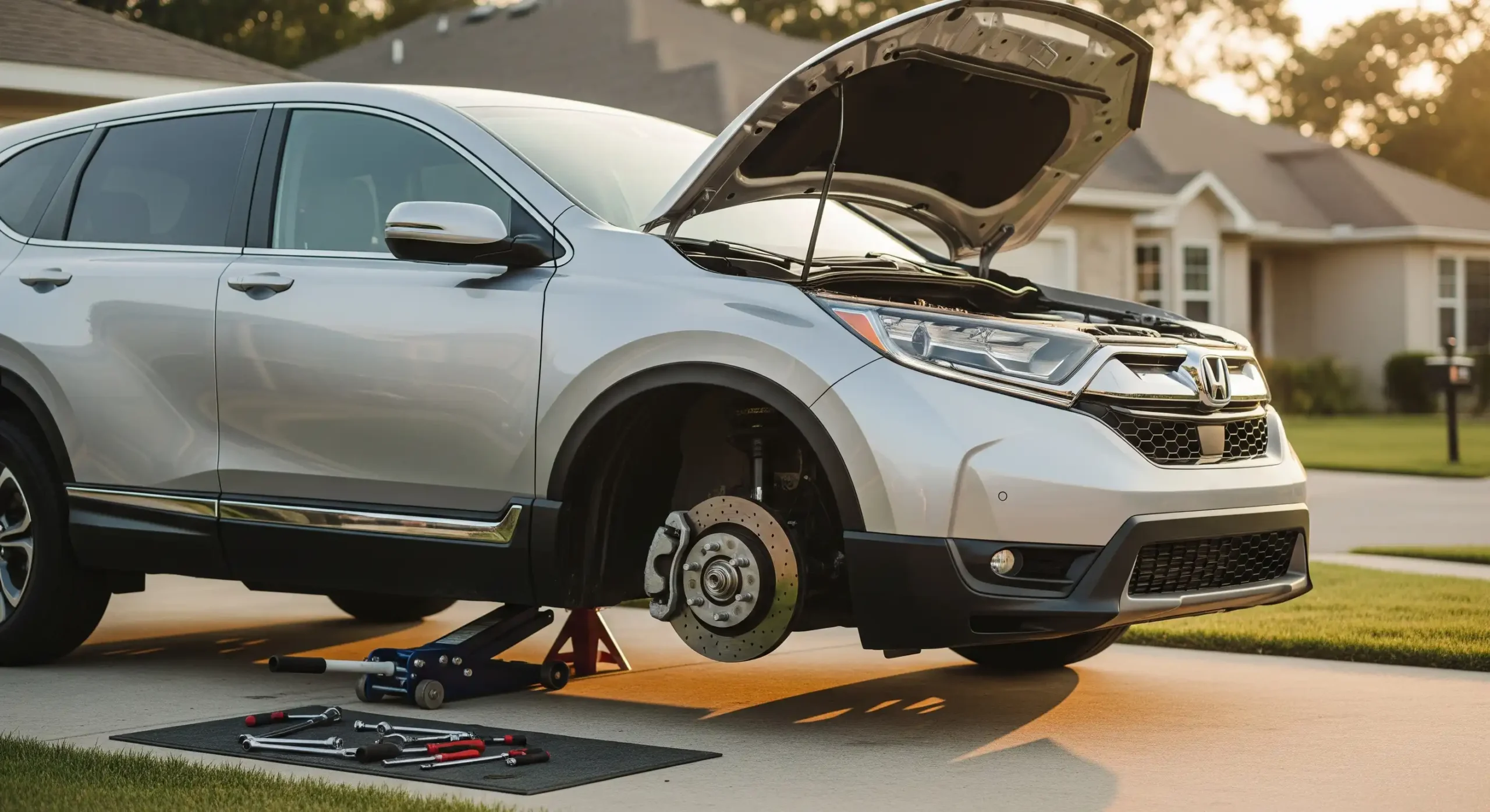 Honda CR-V Getting Brakes Serviced